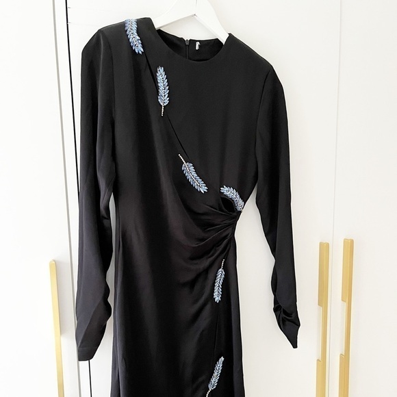 ZARA BNWOT satin effect dress with leaf - Picture 10 of 16